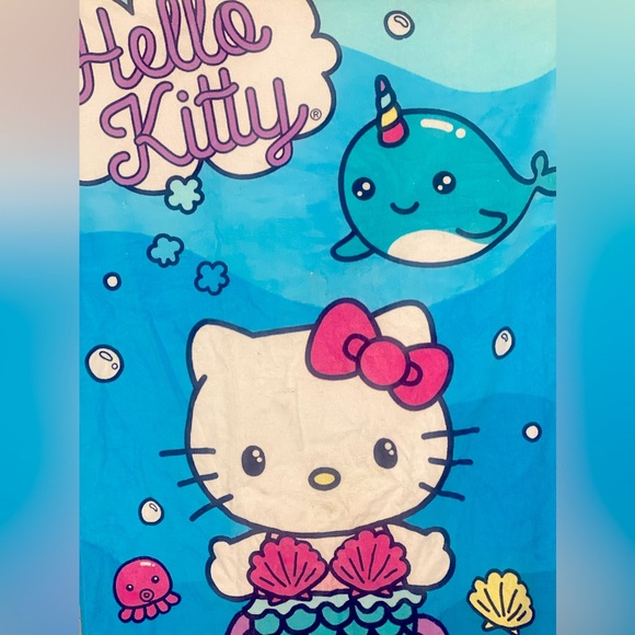 NWT MERMAID HELLO KITTY w/ NARWHAL BEACH TOWEL🧜‍♀️🐈‍⬛💕💖 - Picture 2 of 8